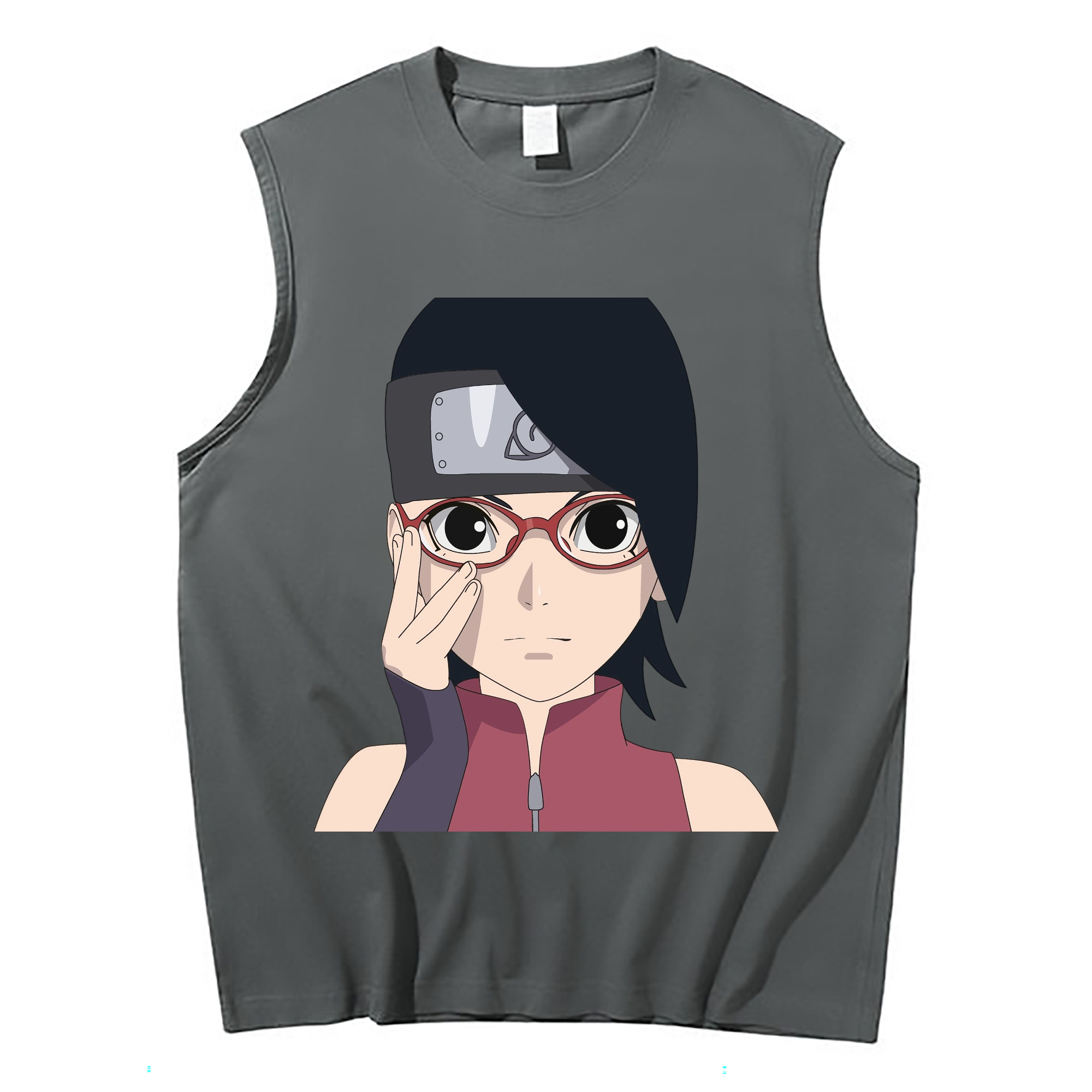 （画像用） NARUTO -ナルト- うちは サラダ Uchiha Sarada コットン100％タンクトップ（フロントプリント）